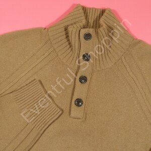 Banana Republic Pierro Wool Mock Neck Sweater in Camel Brown Size XL